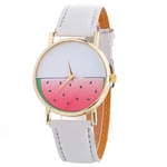 Moda melancia Student Relógio de pulso Analógico Faux Leather Strap Quartz relógio para senhora