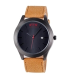 Fashion Men Military Leather Waterproof Analog Date Sport Quartz Wrist Watch