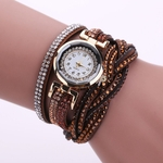 Moda Meninas Mulheres Quartz elegante relógio de pulso com Shimmer strass guarnição Strap