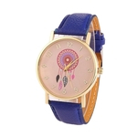 Moda Padrão Mulheres Impressão de couro tecida Dial Watch Quartz