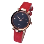 Moda Rhinestone Faux Leather Band Women Casual Rodada Quartz Relógio De Pulso Presente