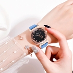 Moda Simples Starry Sky Mosaic Diamond Watch Quartz Leather Belt Ladies Watch