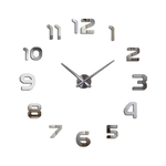 Modern Grande Relógio de parede DIY relógio de quartzo decorativa Assista Decoração de prata