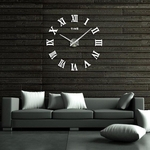 Modern Luxury 3D Relógio de parede Big Size Home Decor DIY Grande quartzo Roman Clocks Espelho acrílico adesivos de parede