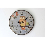 Modern Quartz Relógio de parede Owl eletrônico de madeira Numeral Assista Relógio de parede