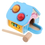 Montessori Bola De Madeira Martelando Relógio Digital Jogar Contas Contagem Crianças Brinquedo