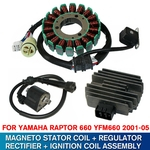 Motocicleta Magneto Stator Gerador Alternador + Regulador Retificador + Bobina De Ignição Para YAMAHA ATV Para RAPTOR 660 YFM660 2001-2005