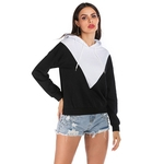 Mulher com cordão Hat blusa Casual Hoodie Top camisola mangas compridas