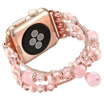 Mulheres Ágata Beads Pulseira Pulseira Band Para Apple Watch Iwatch 4/3/2/1 42/38 Milímetros