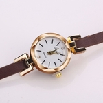 Mulheres Belas pulseira de couro de enrolamento Analog Movimento Quartz rel¨®gio de pulso