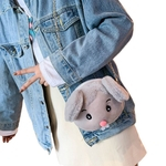 Bolsa de ombro Saco Mulheres bonito Plush Forma animal Pouch All-jogo Bolsa Cross-corpo Cadeia Ombro único saco