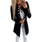 Mulheres Casual Magro mangas compridas terno Botões Jacket