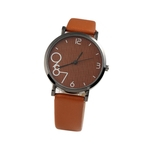 Mulheres Chic Casual Leather Strap All-jogo de relógio de quartzo