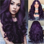 Europeus e americanos peruca longa das mulheres cabelo encaracolado Deep Purple Popular High-End peruca Rose Net Fábrica Atacado de alta Silk Temperatura