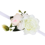 Mulheres Elegantes de casamento da faixa de pulso Chic Bride Rosa Floral Pulseira Exquisite