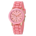 Ts Mulheres Fashional Quartz Casual Relógios Silicone Strap Relógio De Pulso