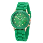 Mulheres Fashional Quartz Casual Relógios Silicone Strap relógio de pulso