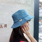 Mulheres Fisherman Bucket Hat Letter Aba larga Moda exterior Sun Proteção Praia Hat Casual