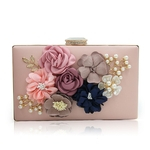 Ts Mulheres Flores Elegantes Frisada Diamante Bolsa Com Corrente Para Banquet