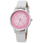 Mulheres Girl Fashion Sweet Candy cores de couro Watchband Quartz Relógios