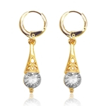 Mulheres Gotas Tassel brincos de cristal banhado a ouro 18K brincos longos borla brincos