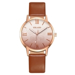 Mulheres Gradient relógio de quartzo borboleta numeral romano PU Leather Strap analógico relógio de pulso Casual