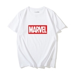 Mulheres Homens Casais Verão Casual Marvel Impressão manga curta em torno do t-shirt do pescoço solto