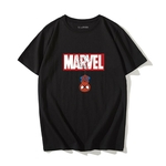 Mulheres Homens Casais Verão Casual Marvel Impressão manga curta em torno do t-shirt do pescoço solto