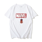 Mulheres Homens Casais Verão Casual Marvel IMPRESSÃO manga curta em torno do t-shirt fazer Pescoço solto