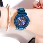 Mulheres Luxo Analog Watch impermeável com pulseira de aço inoxidável para Escritório ocasional