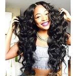 Fashion women's long small curly deep wave loose synthetic wigs women's natural black hairpieces hair wigs