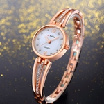 Fashion Women Alloy Dial Quartz Analog Rhinestone Bracelet Wrist Watch