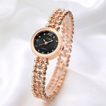 Mulheres Moda Alloy Dial Quartz Analog Rhinestone Bracelet rel¨®gio de pulso