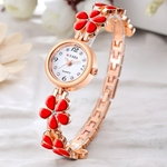 Fashion Women Alloy Dial Quartz Analog Rhinestone Bracelet Wrist Watch