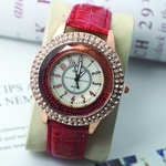 Mulheres moda Big Dial Digital Calibração Diamond Watch