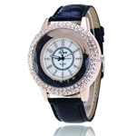 Mulheres moda Big Dial Digital Calibração Diamond Watch