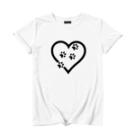 Mulheres Moda Casual T-shirt impresso Garra Curto Cat manga da camisa Tops bonito em torno do pescoço T gráfico