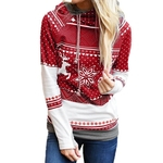 Mulheres Moda Natal das bolinhas Elk Snowflake Imprimir Tops Hoodie Hoodie Casual manga comprida camisola Suéter