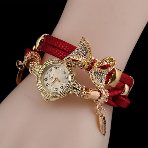 Mulheres moda Projeto bowknot pulseira relógio Acessórios Vestindo delicados