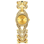 Mulheres moda relógios vestido oco strass pulseira pulseira de design mão relógio de quartzo design simples presente menina relógio de pulso à prova d 'água de luxo