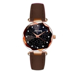 Mulheres Moda Retro Quartz Belt Movement Relógio de pulso Starry Sky mostrador do relógio