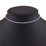 Mulheres Moda Rhinestone Choker Simples presente Cadeia Diamante Colar Alloy Fina Neck