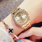 Niceday Mulheres Moda Rodada Dial Diamante de quartzo com Alloy Banda