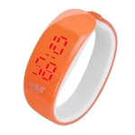 Mulheres Moda Rubber LED Watch Data Sports Pulseira Digital rel¨®gio de pulso OR