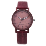 Mulheres Moda suave Matte Couro Relógios Rodada Dial Todos Matching