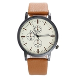 Mulheres Moda Ultra-fino Casual Escala pulseira de couro Quartz Relógios de pulso Gostar