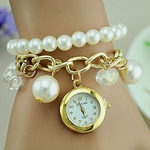 Mulheres Pulseira Moda elegante Relógio de cristal pendente Relógio