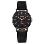 Mulheres Quartz Assista PU Leather Strap aço inoxidável Fecho Fashion Lady relógio de pulso