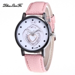 Mulheres Rel¨®gios de Luxo Feminino PU Leather Strap Rodada Dial os rel¨®gios de quartzo Z1009-A