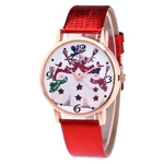 Mulheres Rel¨®gios de Luxo Magro PU Leather Strap Rodada Dial rel¨®gio de quartzo ZLF0403